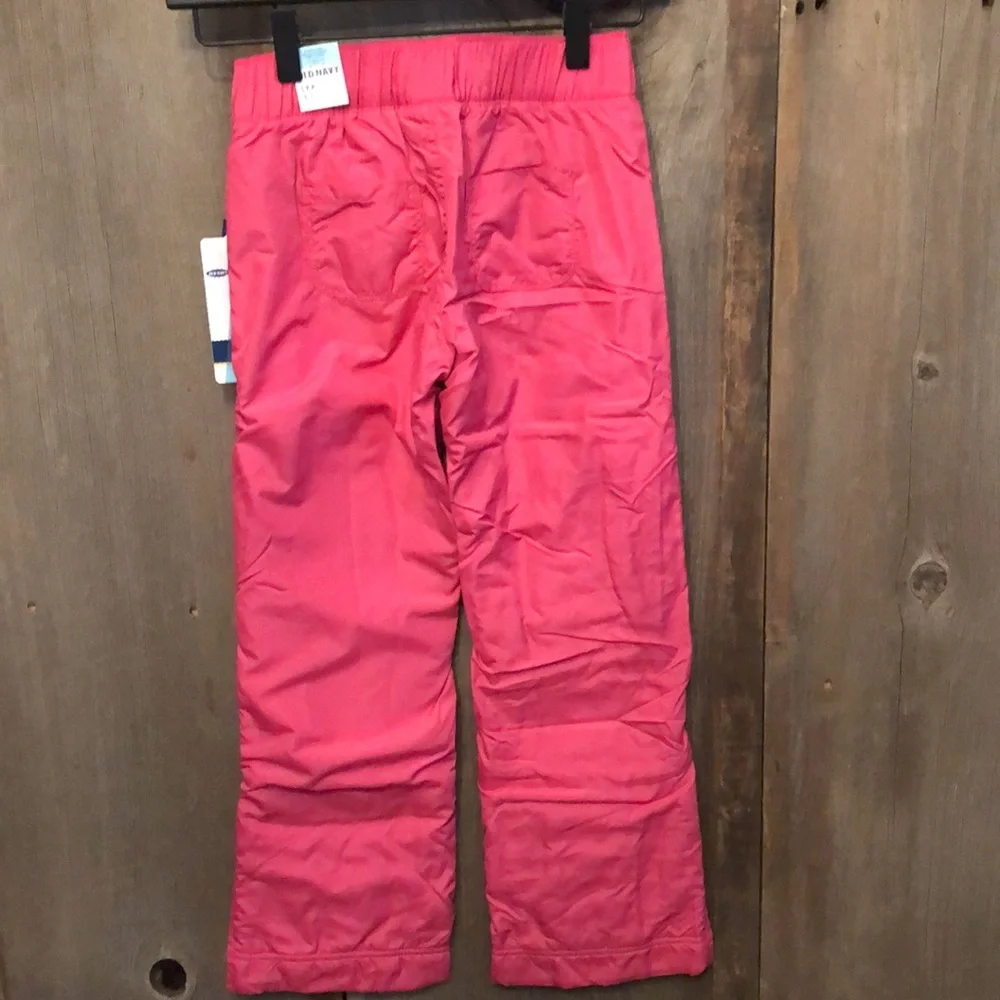 Old Navy Pink Frost Free Snow Pants Size Small 6 7 Fleece Lined